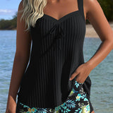 Serafina - Tankini pruhované s bikinovými kalhotkami ve dvou kusech