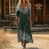 Maria - Casual Šaty s Dlouhým Rukávem ve Vintage Stylu