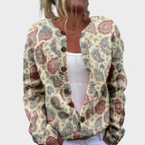 Lara - Podzimní květinový cardigan