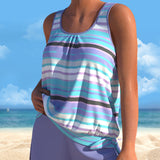 Noémia - Tankini s výstřihem do U a pruhovaným designem