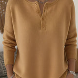 Ernesta | Pletený pulovr s knoflíky Henley