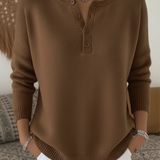 Ernesta | Pletený pulovr s knoflíky Henley
