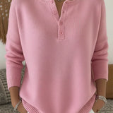 Ernesta | Pletený pulovr s knoflíky Henley