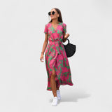 Růžový Lilie - Boho Chic Šaty
