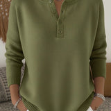 Ernesta | Pletený pulovr s knoflíky Henley