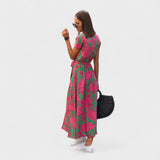 Růžový Lilie - Boho Chic Šaty