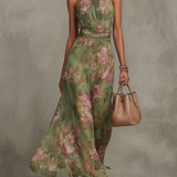 Livia | Elegantní Maxi Halter Květnový Šaty