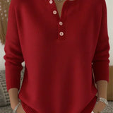 Ernesta | Pletený pulovr s knoflíky Henley