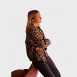Růžový - Moderní leopardí vzor kabát