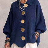 Ortensia | Oversize cardigan s zlatými knoflíky