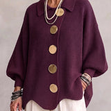 Ortensia | Oversize cardigan s zlatými knoflíky